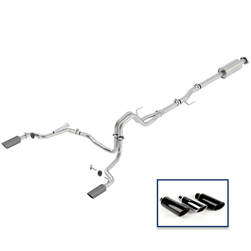 Ford Racing 15-18 F-150 2.7L Cat-Back Extreme Exhaust System Rear Exit w/ Carbon Fiber Tips M-5200-F1527DEFA