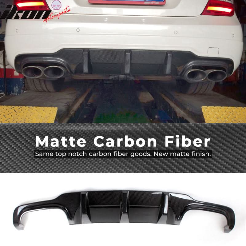 2012-2014 Benz C Class W204 JC Style Rear Lip Diffuser Carbon Fiber