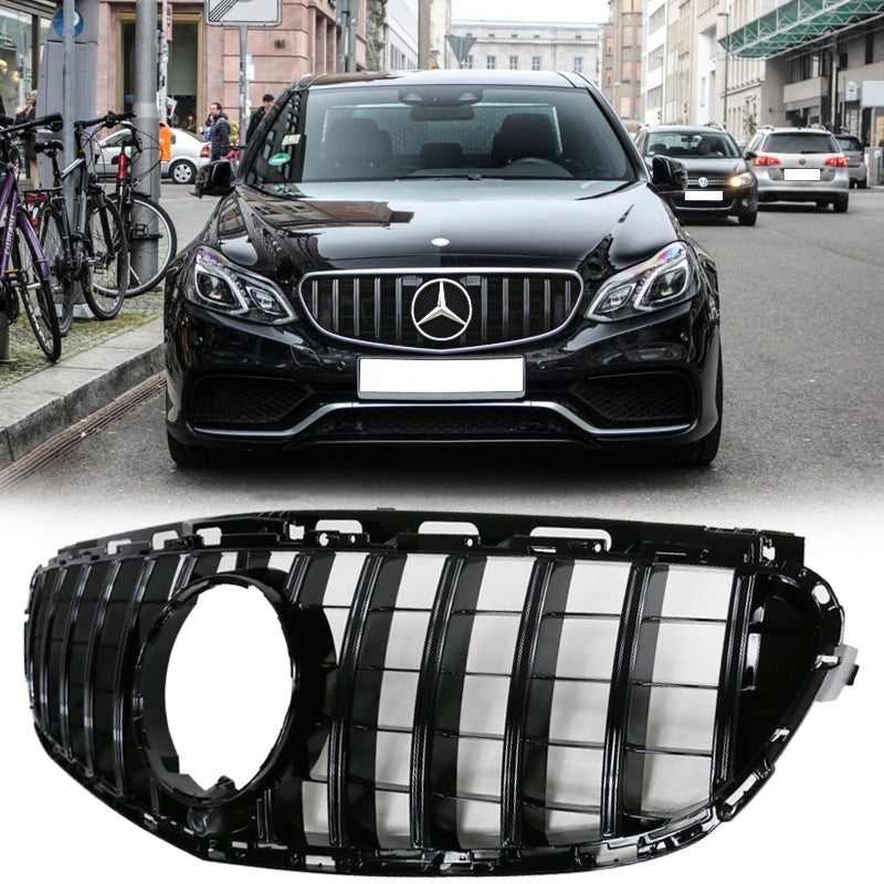 2014-2016 Benz W212 E Class AMG GT Style Gloss Black Front Grille