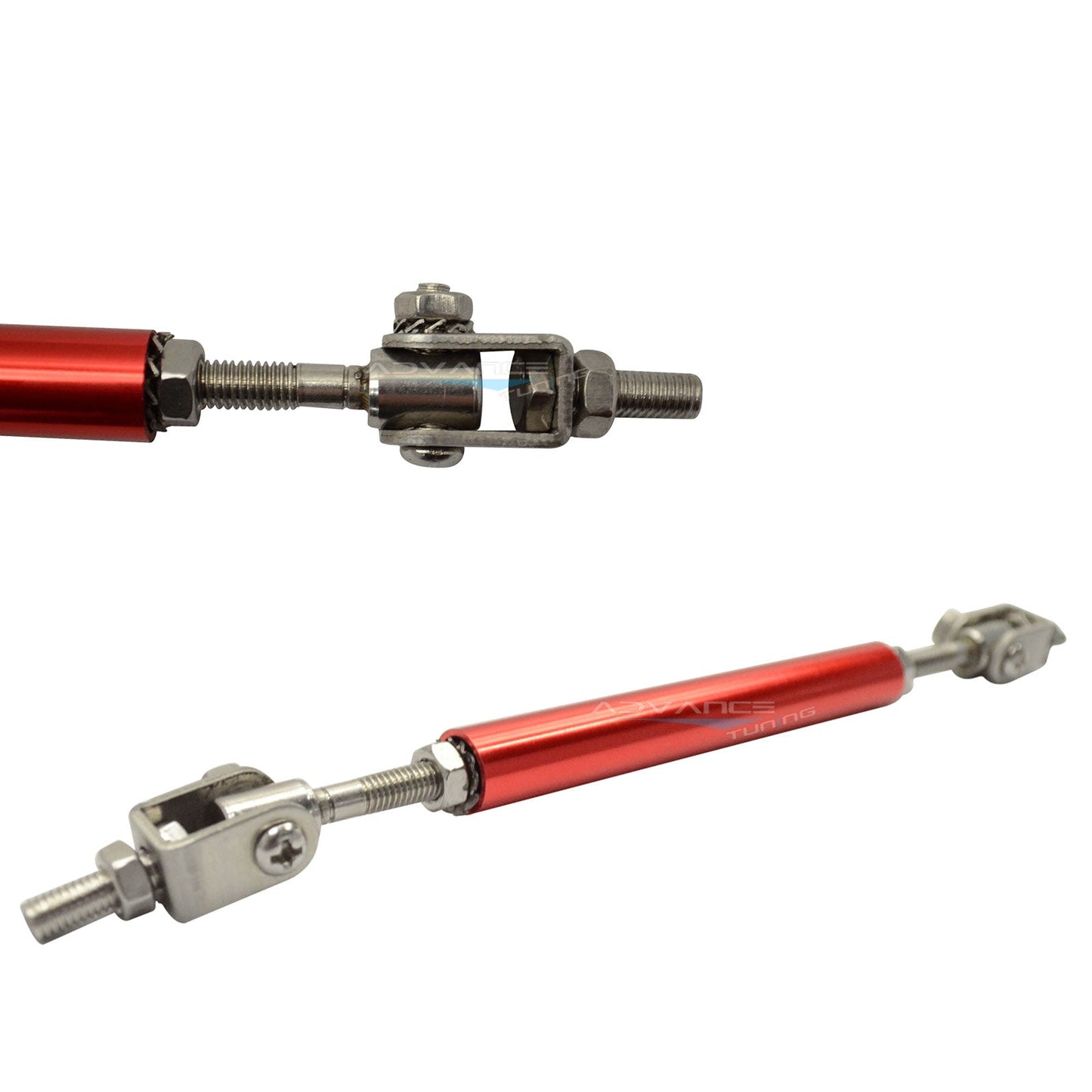 Universal Adjustable 5.5"-8" 2PC Red Bumper Lip Splitter Chin Rod