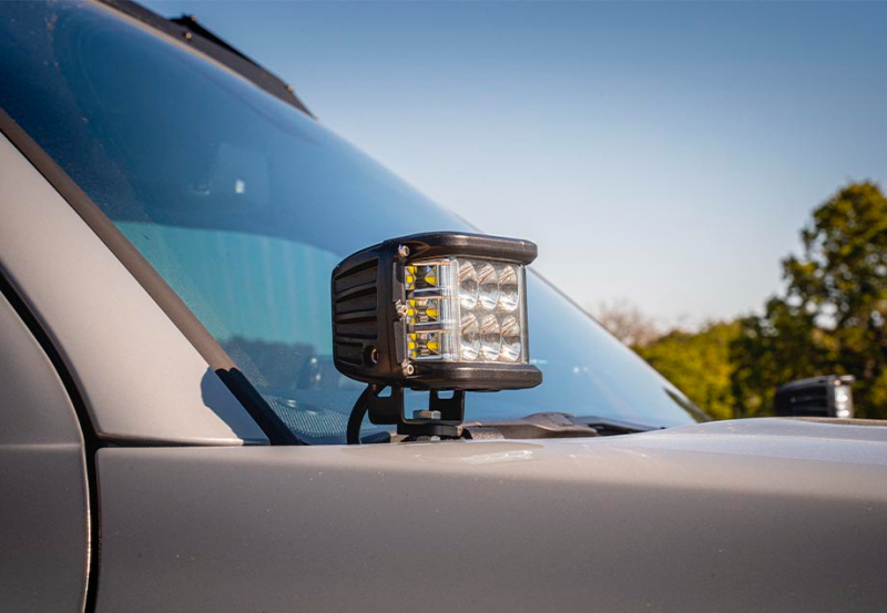 Cali Raised LED Cali Raised 10-24 Toyota 4Runner Low Profile Led Ditch Light Brackets Kit - Brackets W/ 27W Side Pro CR2498
