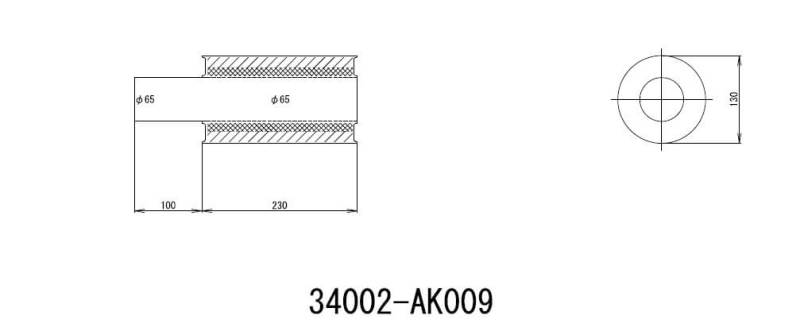HKS Universal Ex H/M Sus 130-65 W/O Tail (Moo: 8pcs)