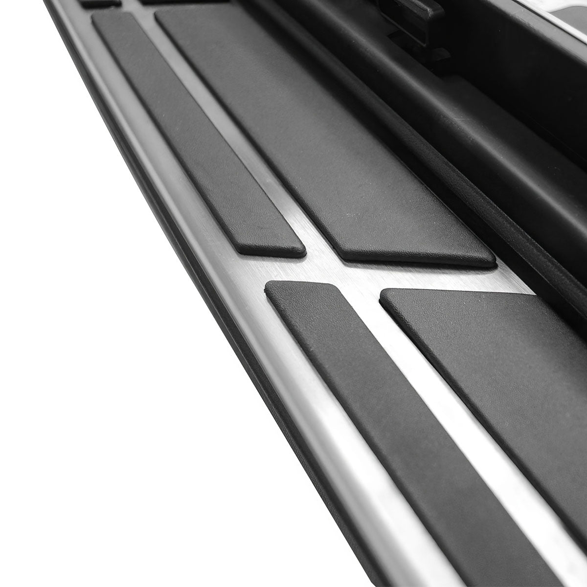2011-2018 Porsche Cayenne OE Black Silver Side Running Boards Aluminum