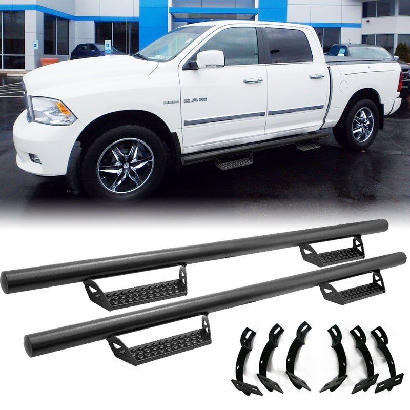 2009-2023 Dodge Ram Crew Cab BCT Style Black Running Boards Side Step