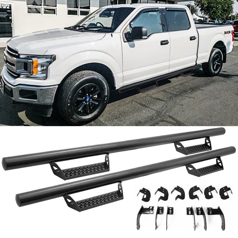 2015-2022 Ford F-150 SuperCrew Cab BCT Black Running Boards Side Step