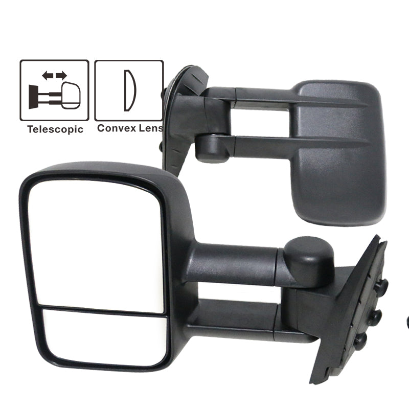 2007-2014 Silverado GMC Sierra Side Towing Mirrors Manual Non-Heated