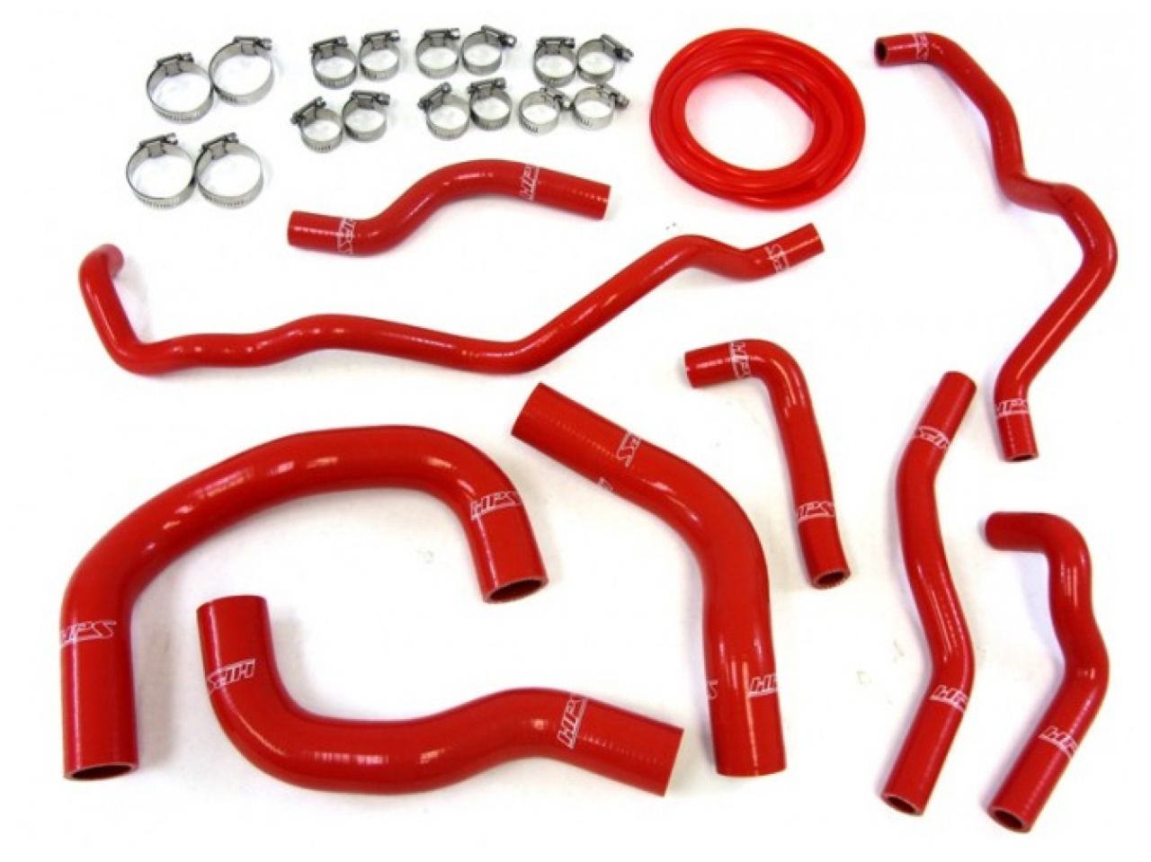 HPS Performance HPS Reinforced Red Silicone Radiator + Heater Hose Kit Coolant Scion 08-14 iQ 1.3L