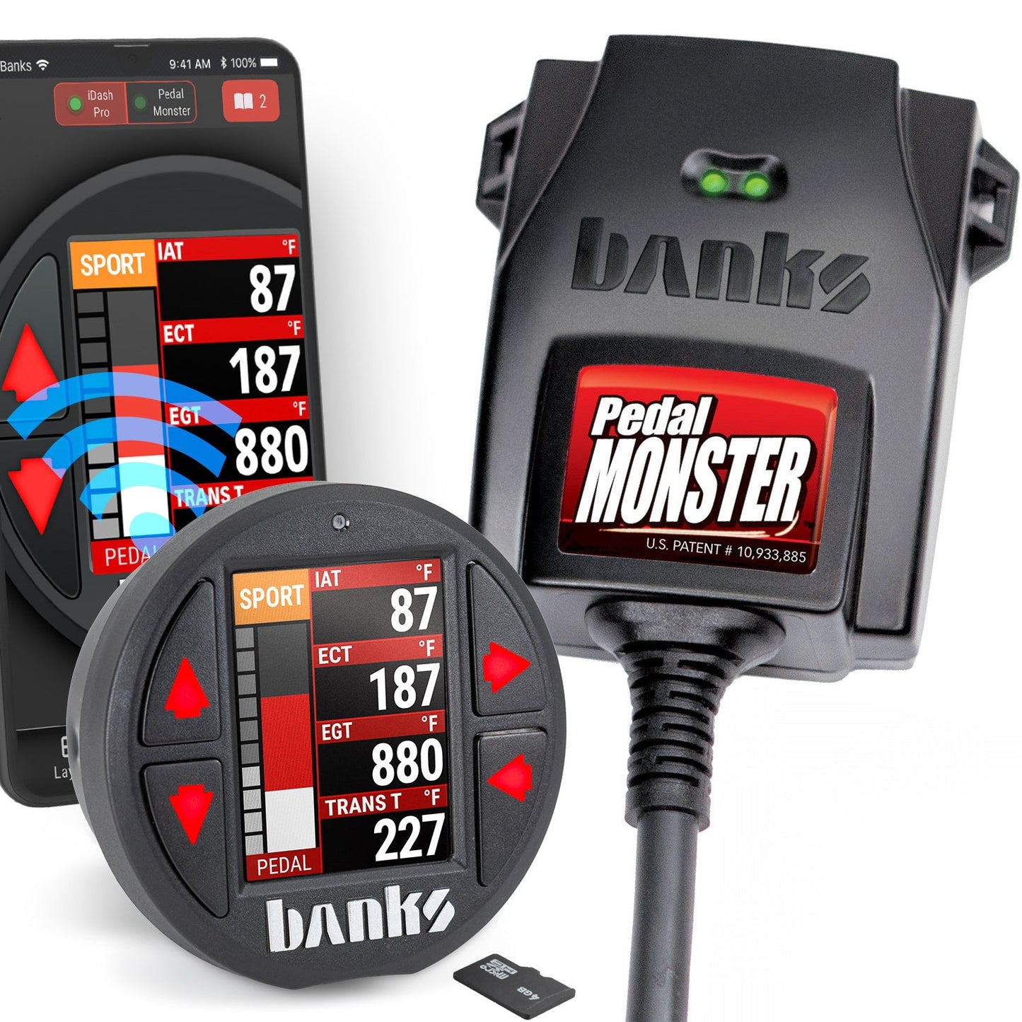 Banks Power Pedal Monster Kit TE Connectivity MT2 6 Way With iDash Data Pro 64333-P