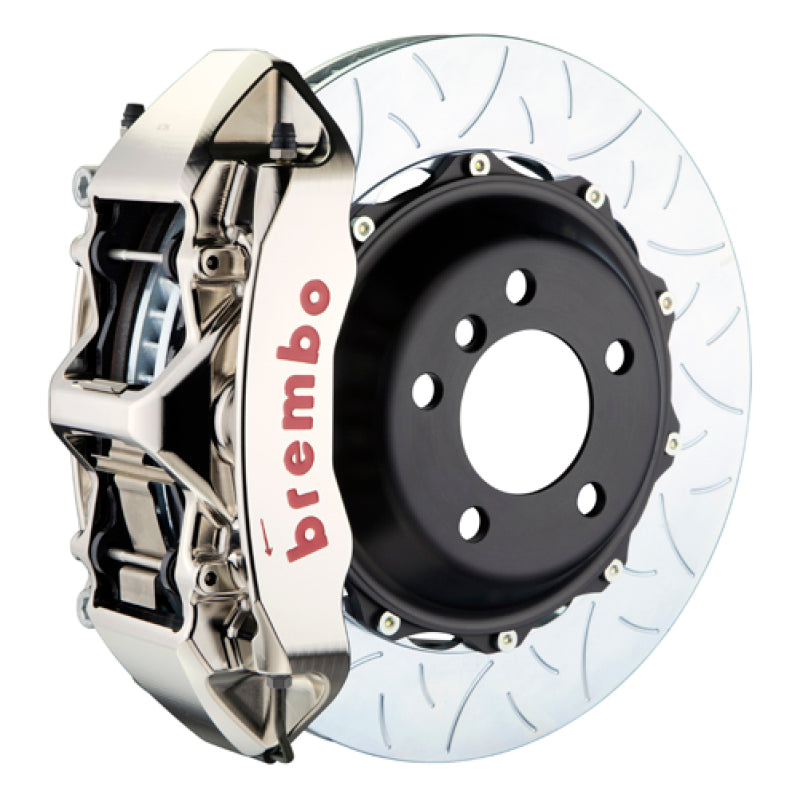 Brembo 05-14 Mustang GT Excl non-ABS Fr GTR BBK 6Pis Billet 355x32 2pc Rotor Slotted Type3-Nickel 1M3.8016AR