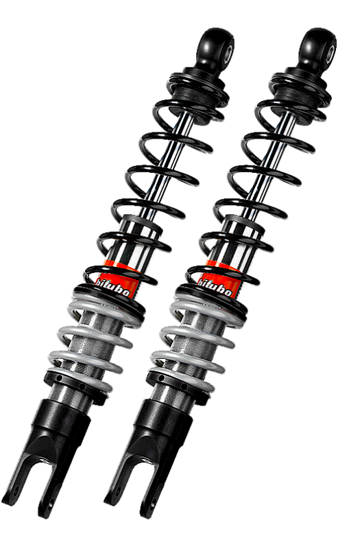 Bitubo Suspension Bitubo YGB0 Twinshocks Rear Adjustable: Spring Preload, Red And Black Springs SC223YGB01