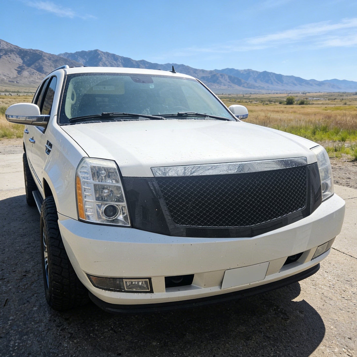 2007-2014 Cadillac Escalade Mesh Style Front Bumper Grille Black ABS