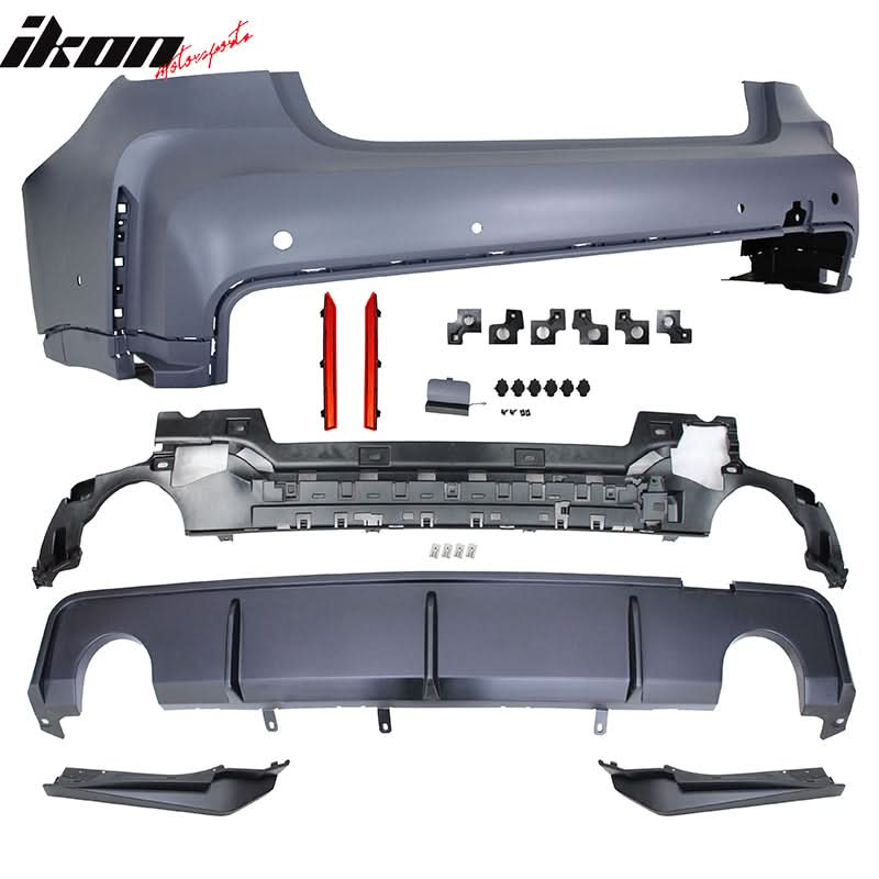 2019-2023 BMW G20 M3 Style Bumper for Round Tips&Side Skirt w/ Light