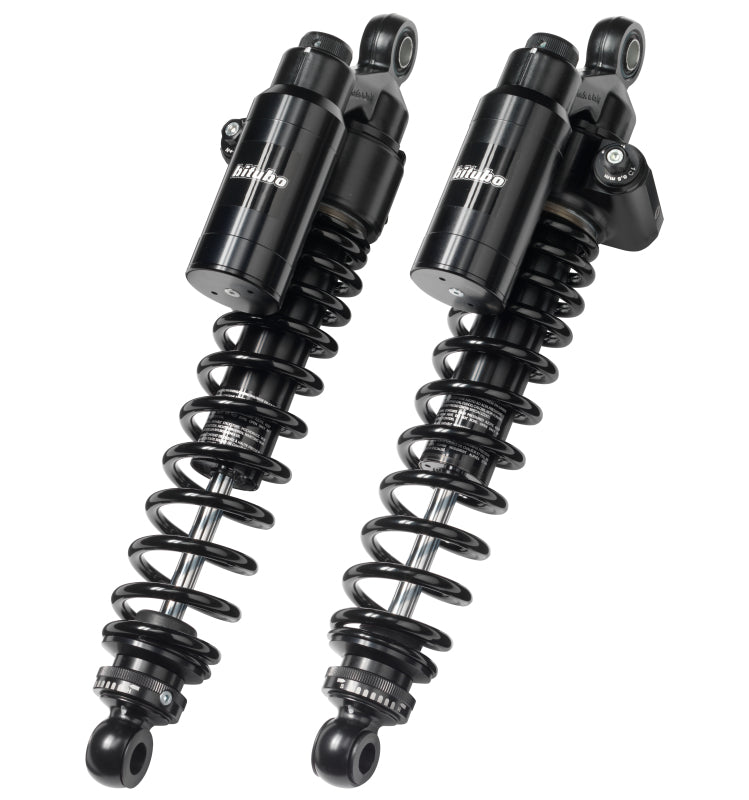 Bitubo Suspension Bitubo WMT2 Twinshocks Adj.: Spring Preload, Reb., Comp., Length 350mm, Piggyback Tank Dark Edition H0107WMT22V2