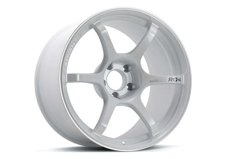 Advan RG-4 18x8 +47 5-100 Racing White Metallic & Ring Wheel YA48G47DWMR