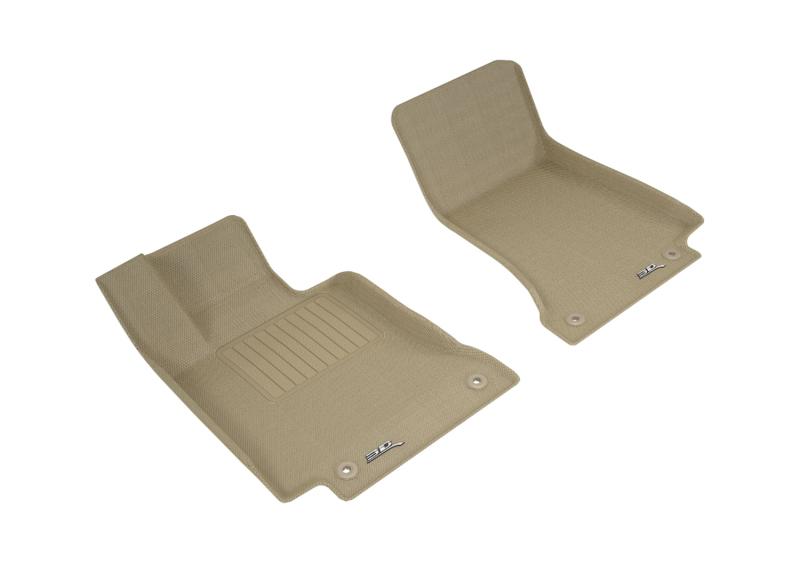 3D MAXpider 2015-2020 Mercedes Benz C-Class Sedan/Coupe W205/C205 Kagu 1st Row Floormat - Tan L1MB10211502