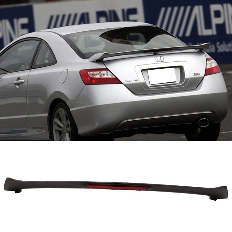 2006-2011 Honda Civic Coupe Trunk Spoiler w/ 3rd Brake LED Light ABS