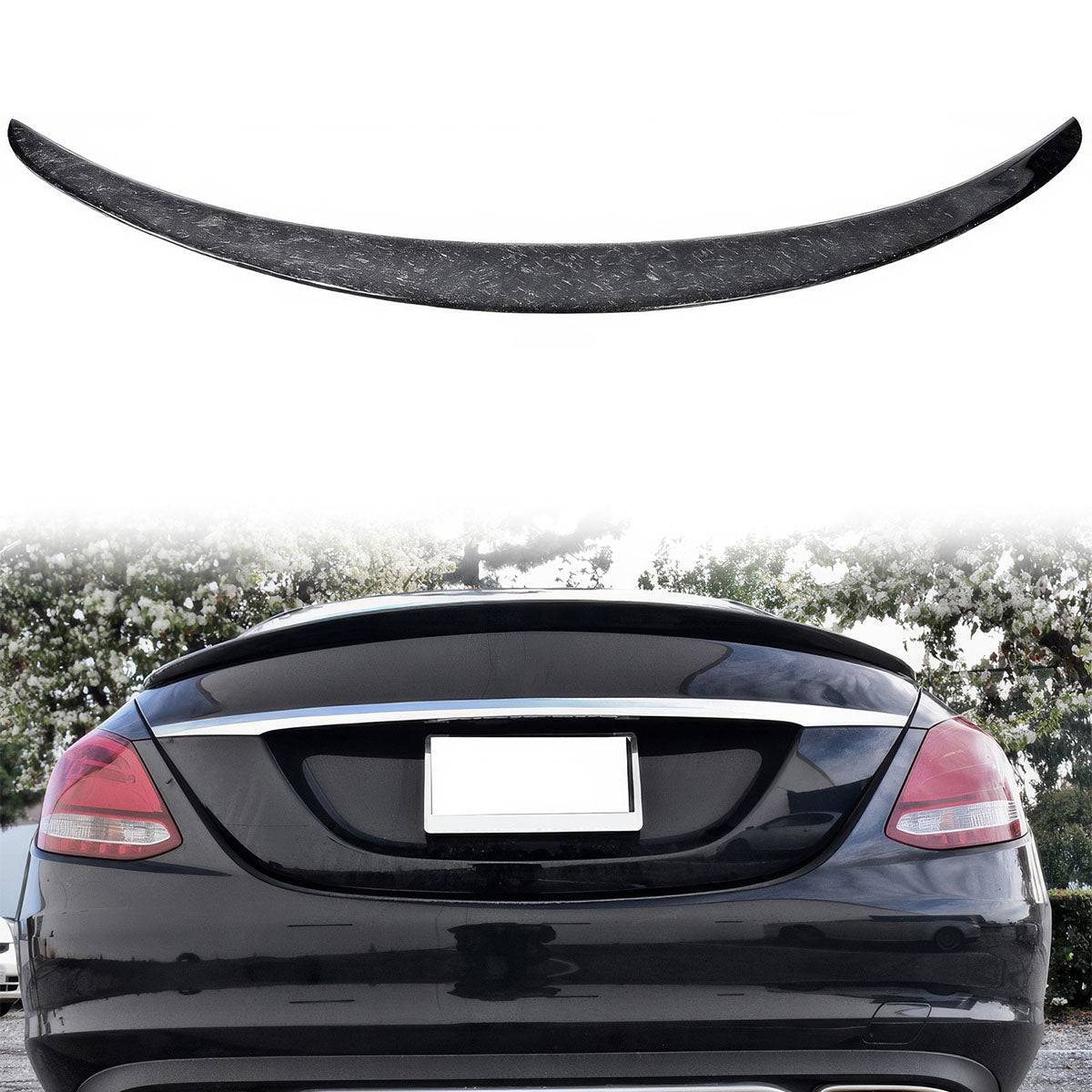 2015-2021 Benz C W205 4dr AMG Style Forged Trunk Spoiler Carbon Fiber