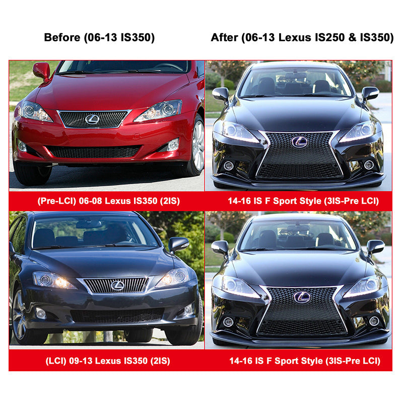 2006-2013 Lexus IS250 IS350 F Sport Style Front Bumper Conversion PP