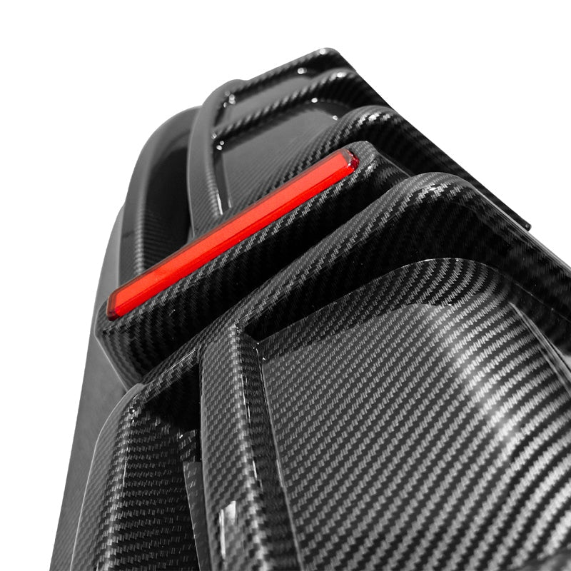 2024-2025 Tesla Model 3 Carbon Fiber Print Rear Lip Diffuser W/LED PP