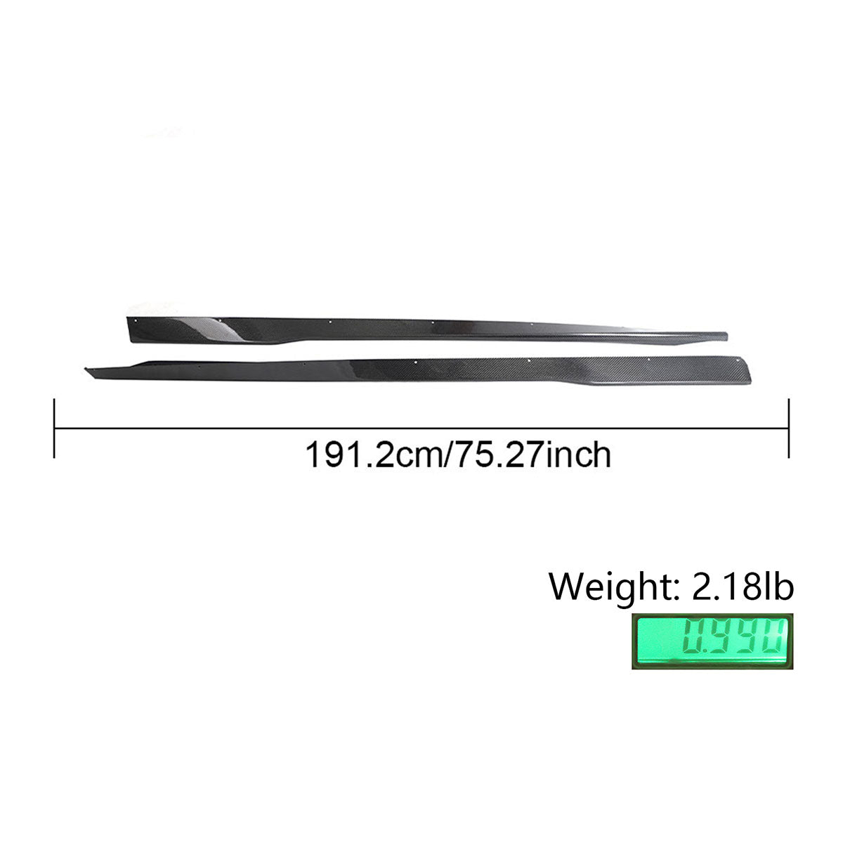 2024-2025 Ford Mustang OE Style 2PCS Side Skirts Panel Carbon Fiber CF