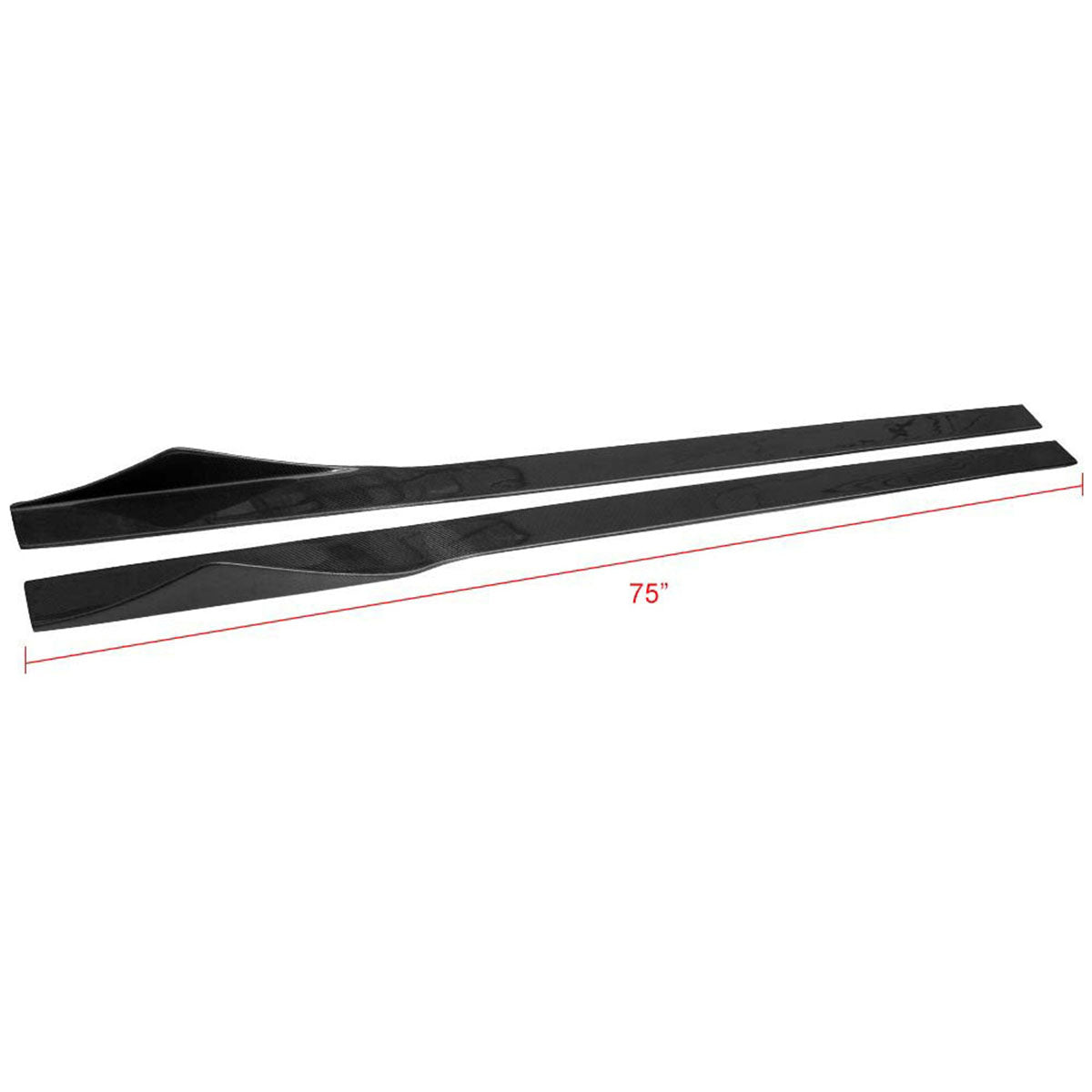 Universal 75 Inches Side Skirt Extension Splitter Lip Carbon Fiber CF