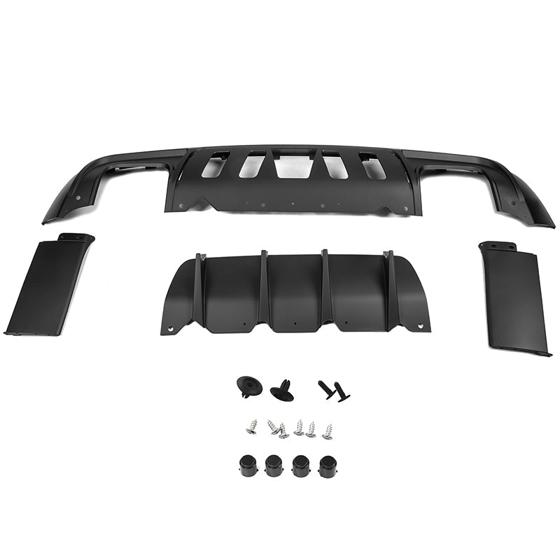 2008-2014 Dodge Challenger Front+Rear Bumper Cover+Lip+Diffuser PP