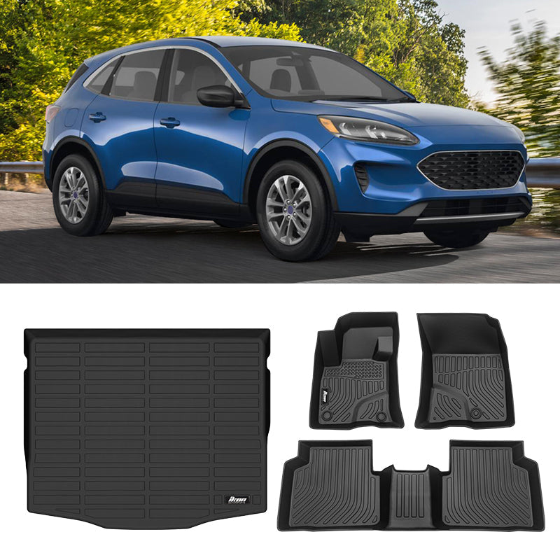 2020-2024 Ford Escape Non-Hybrid TPE 3D Floor Mats + Trunk Cargo Mat