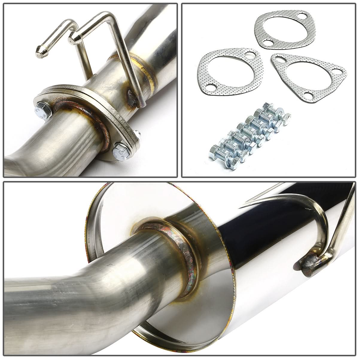 02-06 Acura RSX Type-S Single Rolled Tip Catback Exhaust - Stainless Steel