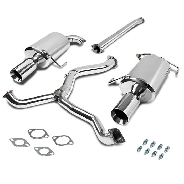 05-09 Subaru Legacy Dual Rolled Tip Catback Exhaust - Stainless Steel