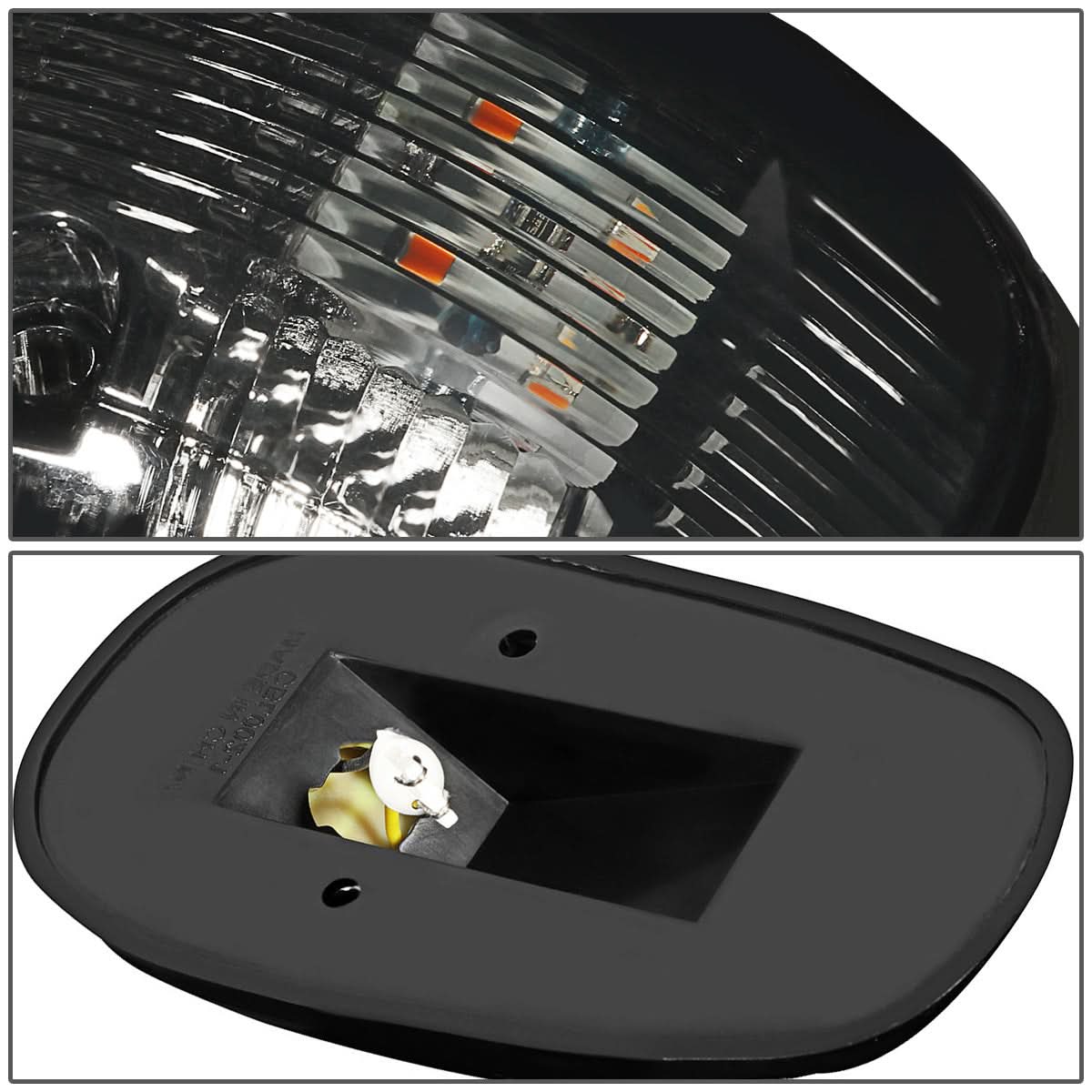 1999-2002 Dodge Ram 2500/3500 Smoke Housing Amber LED Cab Lights