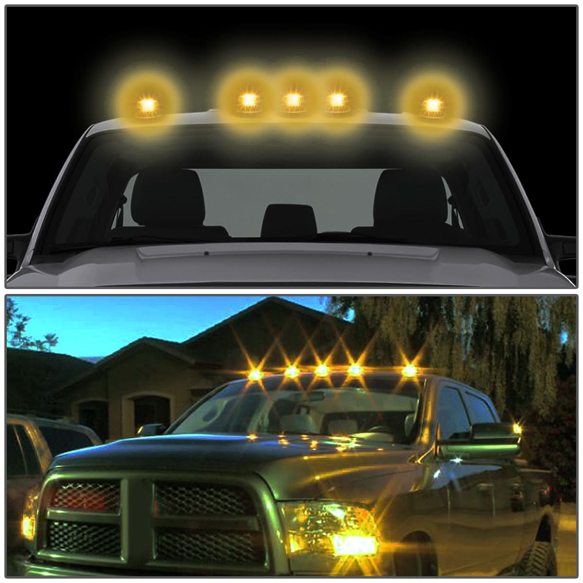 99-15 Ford Super Duty Black Housing Amber LED Cab Light