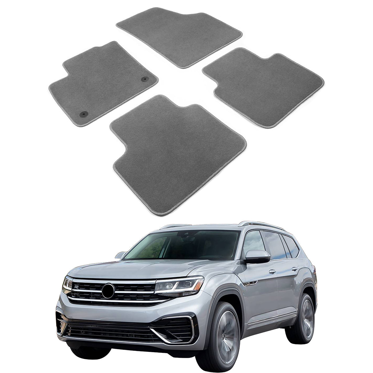 2018-2023 Volkswagen Atlas 4PCS Front Rear Car Floor Mats Carpet Nylon