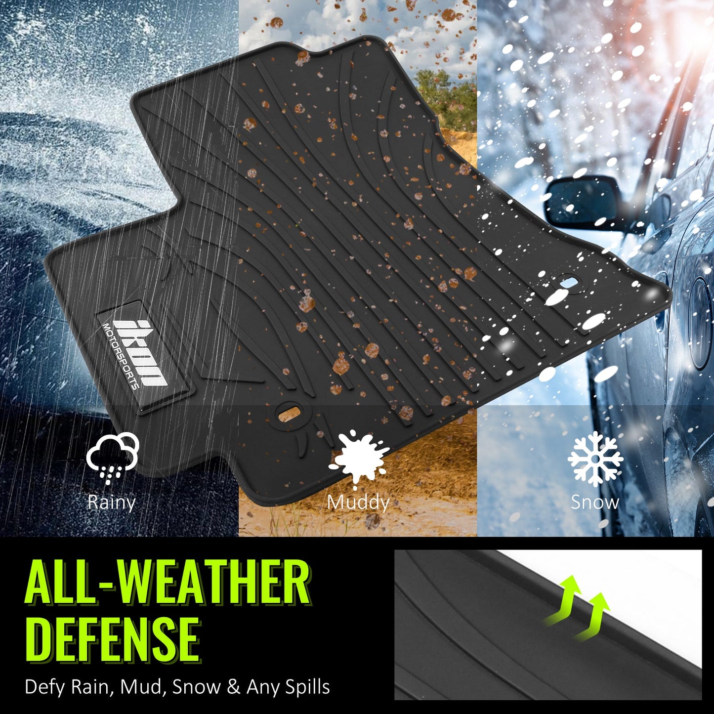 Car Floor Mat for 2014-19 Toyota Corolla Latex All Weather Carpet 5PC