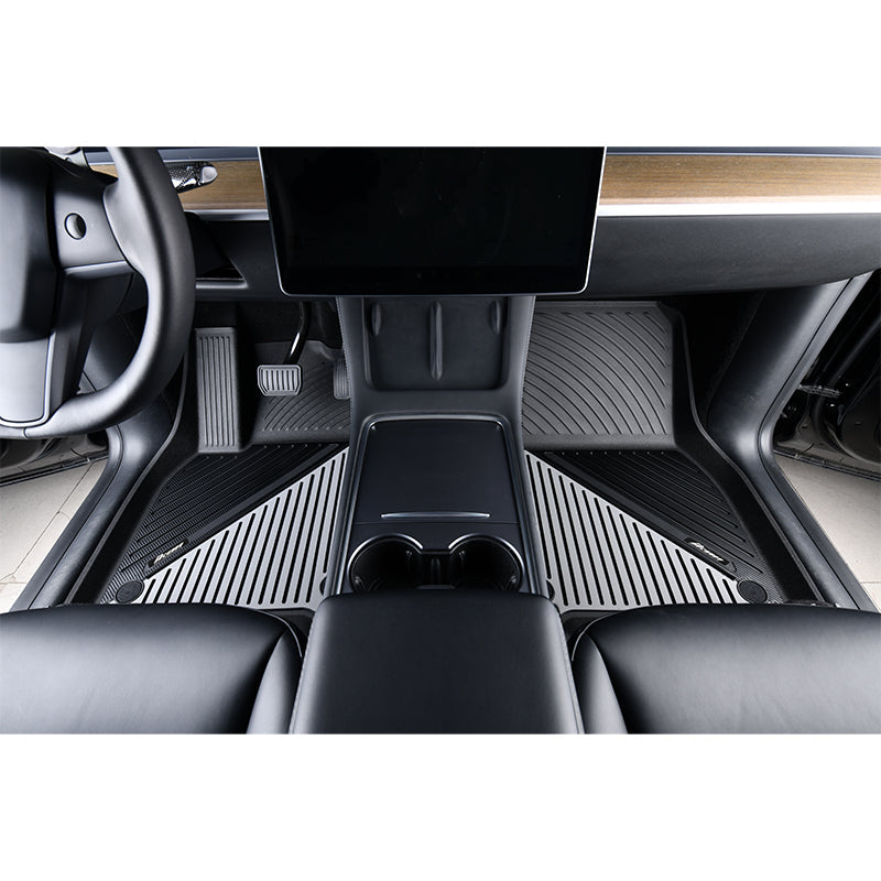 2020-2024 Tesla Model Y 3D Floor Mats Liner Black& Gray TPE Injection