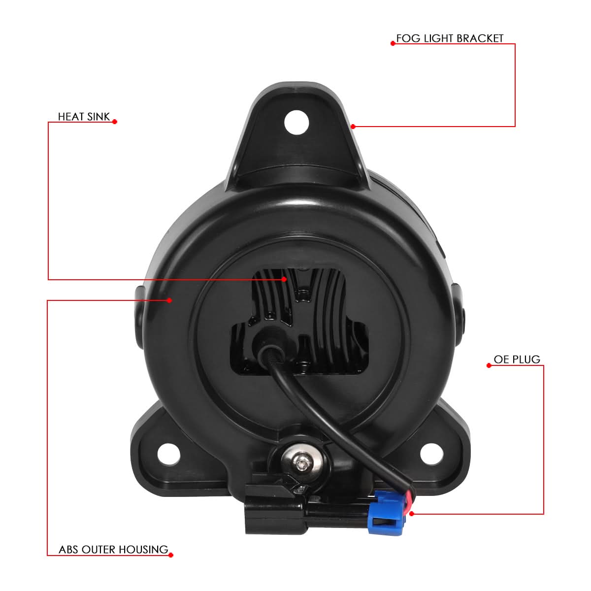 2018-2020 Volvo VNR Full LED Black Fog Lights - Reflector