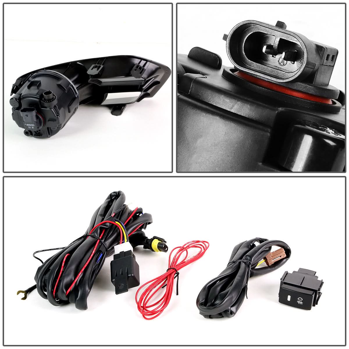 2011-2014 Nissan Murano Fog Lights with Switch & Bezel H11 Smoke
