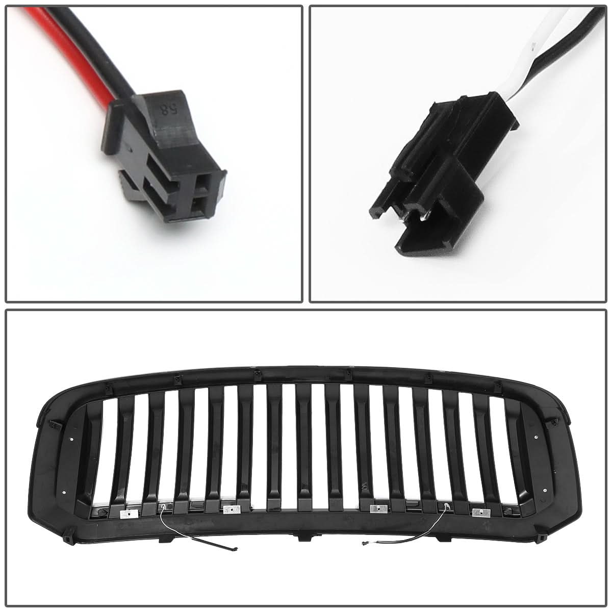 13-18 Dodge Ram 1500 Vertical Fence Style LED DRL Grille Matte Black