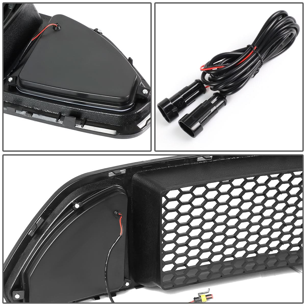 2015-2017 Ford Mustang Honeycomb Grille with LED DRL Lights