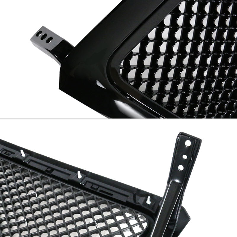 2004-2008 Ford F150 All Black Mesh Style Front Bumper Hood Grille ABS