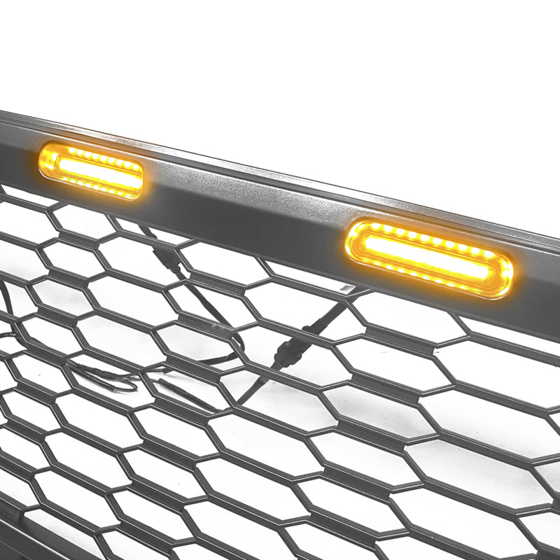 2021-2023 Ford F-150 Grill R Style Front Mesh Car Grille w/ LED ABS
