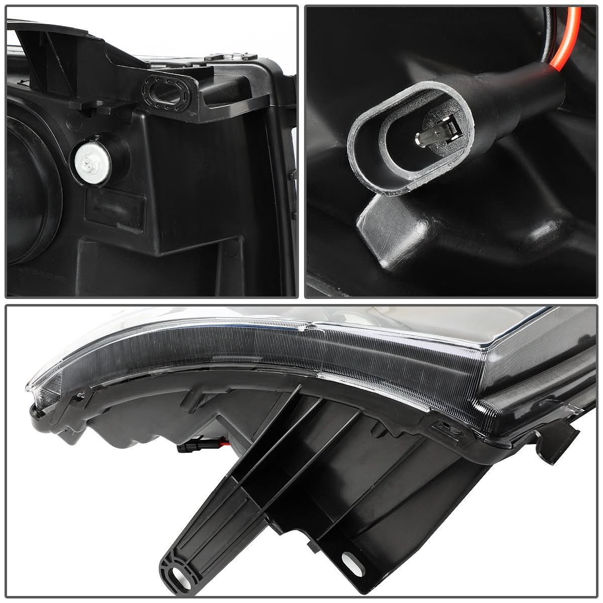 07-17 Chevrolet Silverado LED DRL Dual LED Headlights Black Housing