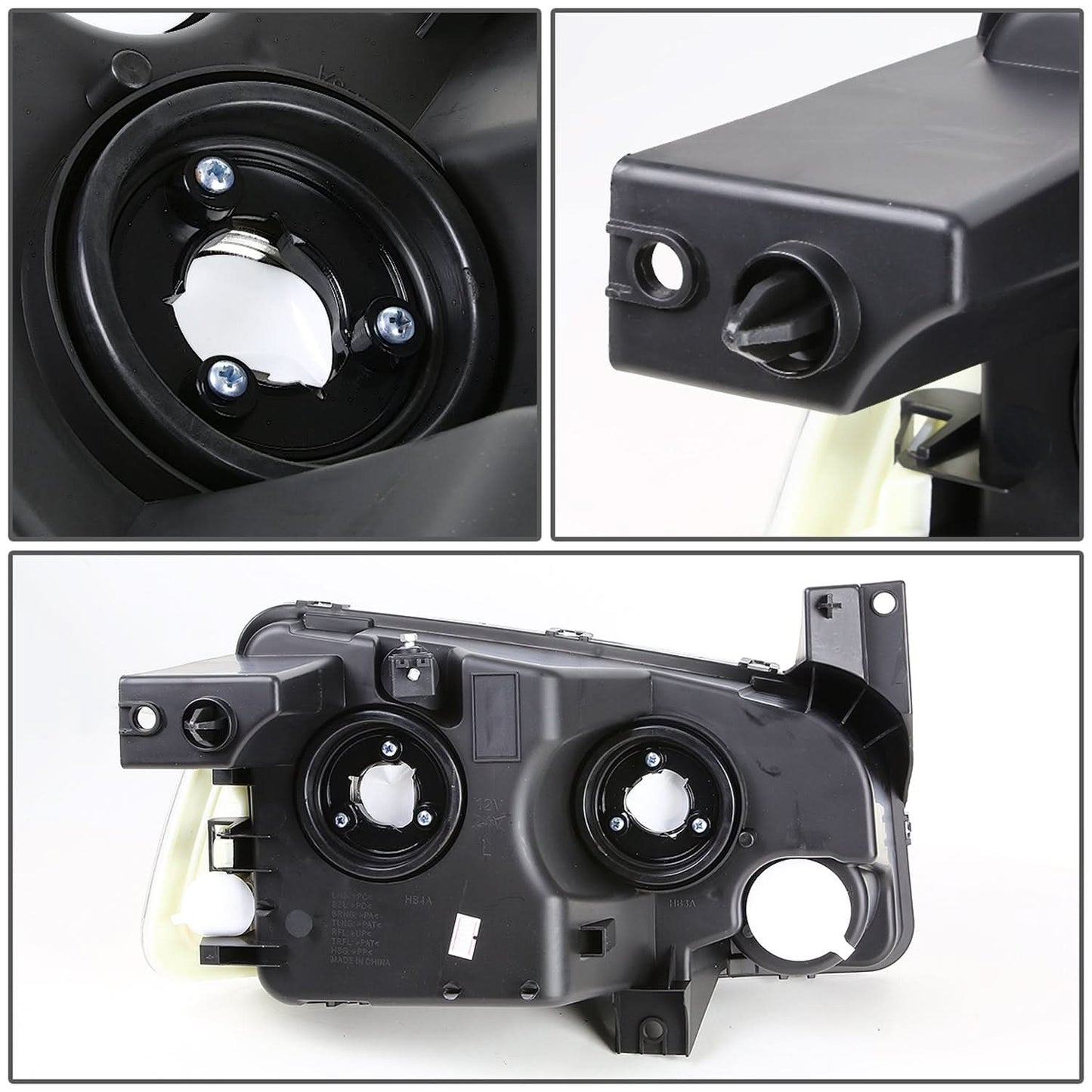 06-10 Dodge Charger 4PC Black Housing Amber Corner Headlights