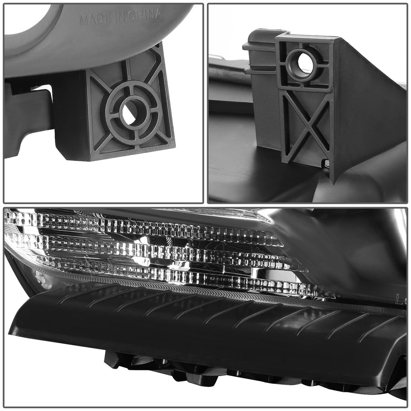 2011-2014 Dodge Charger Black Housing Headlights with Amber Corner