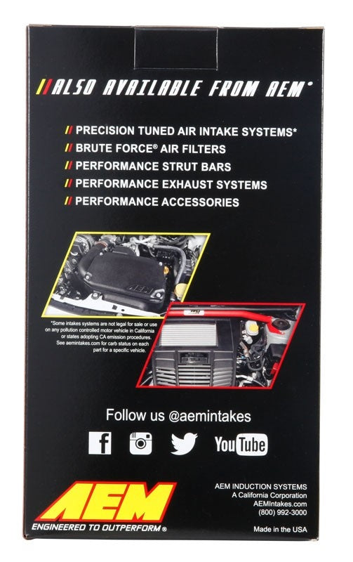 AEM Induction DryFlow Air Filter AIP21-2038DK