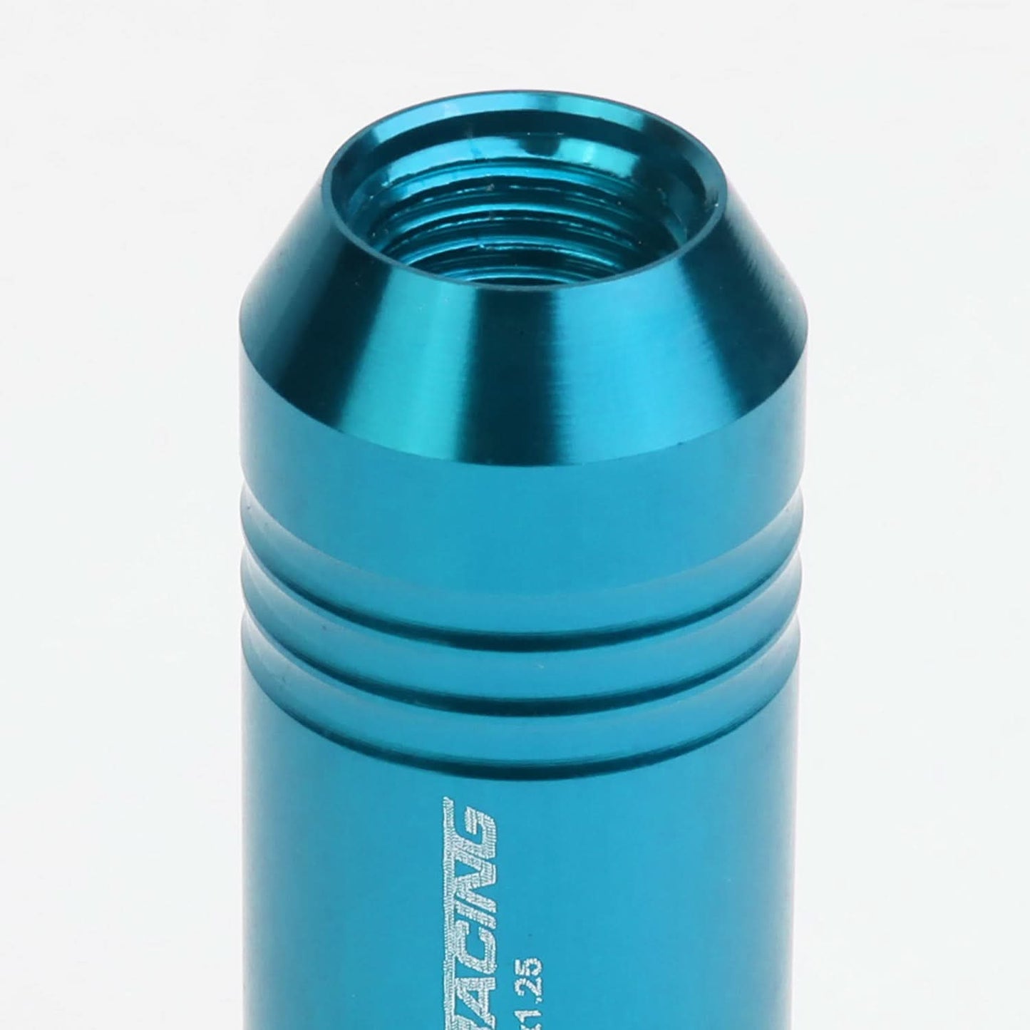 M12 x 1.25 Aluminum Lug Nuts Extended 60mm 20pc Set Light Blue