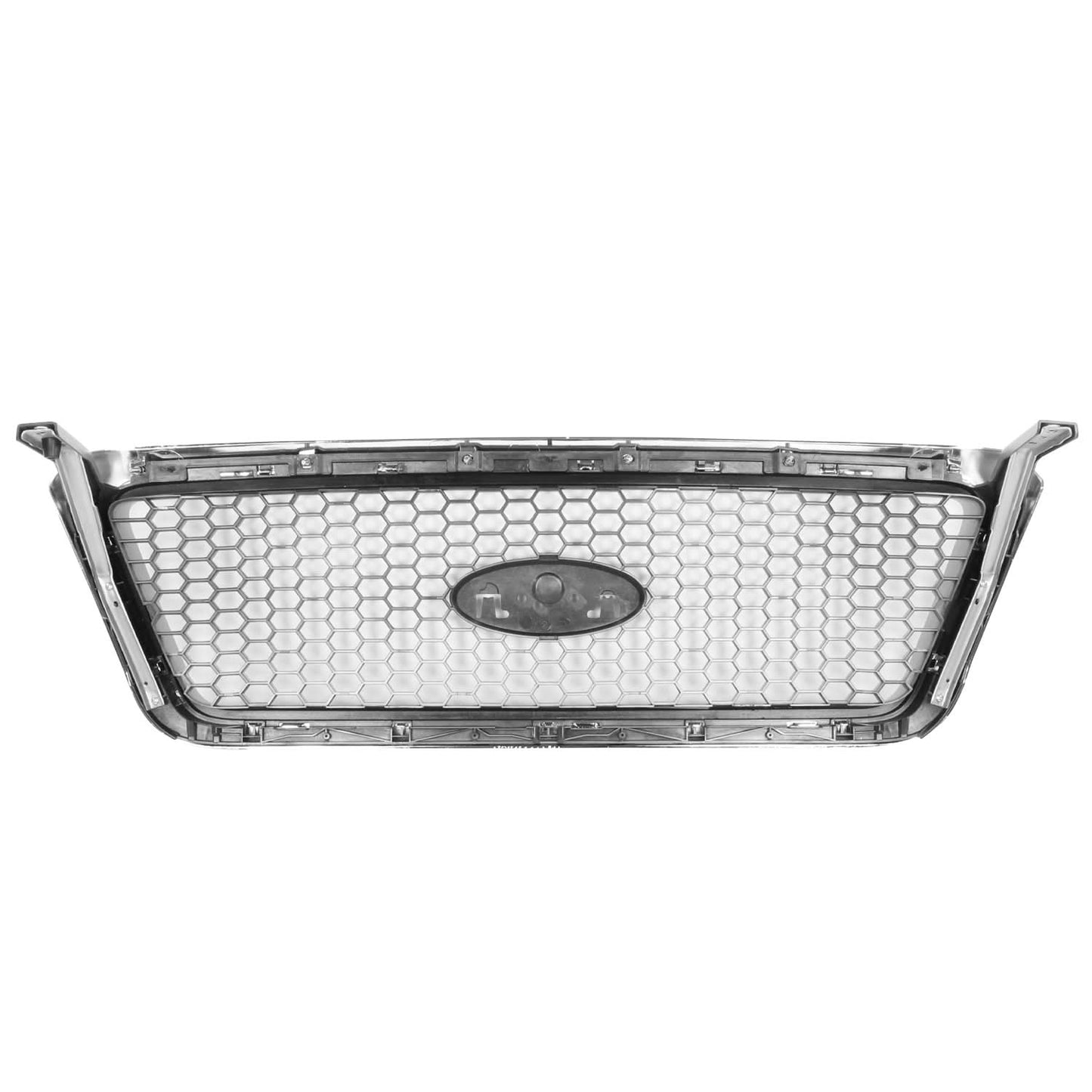 2004-2008 Ford F150 Lariat Style Front Grille Silver Chrome