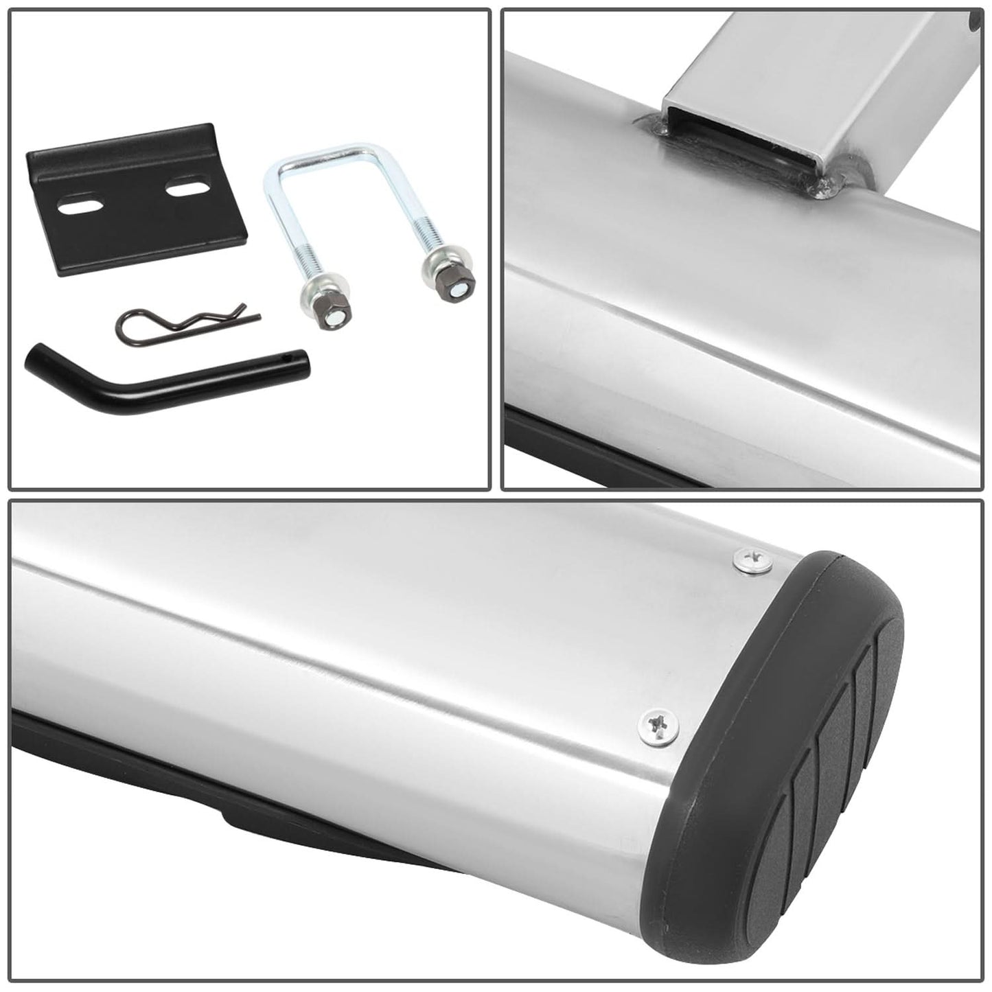 Universal Trailer Hitch Step Bar 26" x 4" Silver - Fits 2" Receivers