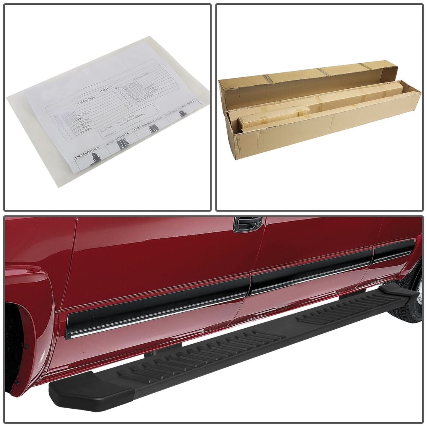 2015-2018 Ford F-150 Crew Cab 6" Oval Nerf Bar Step Bar - Black
