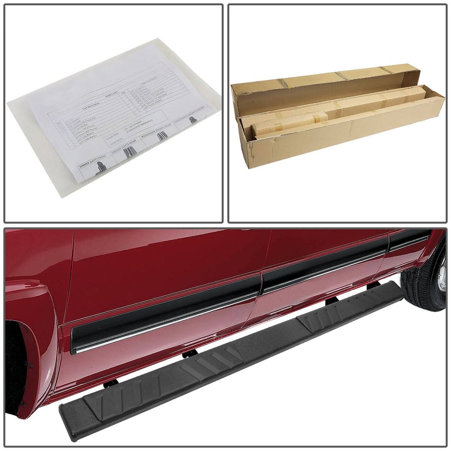 2019-2020 Chevrolet Silverado GMC Sierra 5" Black Running Boards