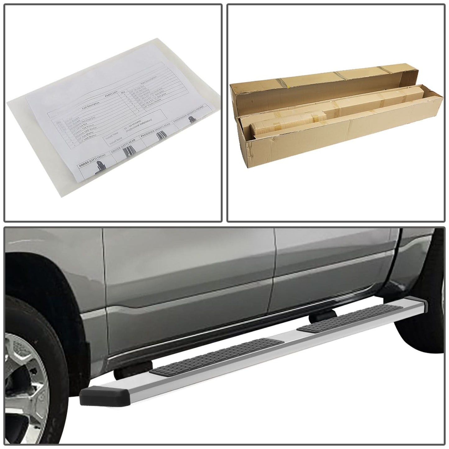 09-20 Dodge Ram 5.5" Honeycomb Step Nerf Bars - Chrome/Black